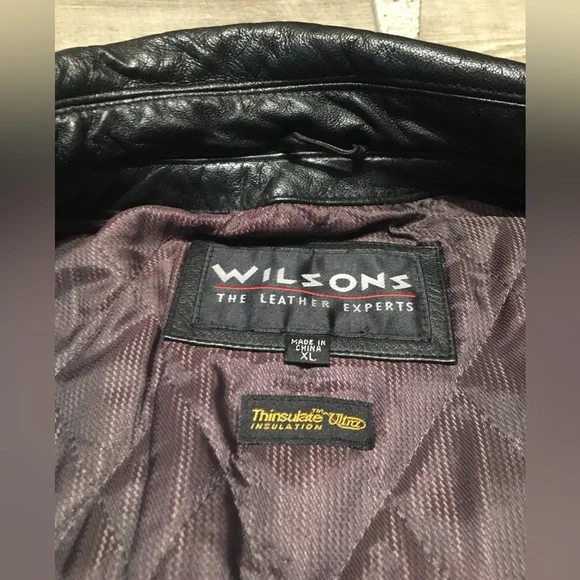 Wilsons Leather Flight Black Bomber Men’s Jacket 80’s 90's Vintage Size XLarge - Picture 8 of 12
